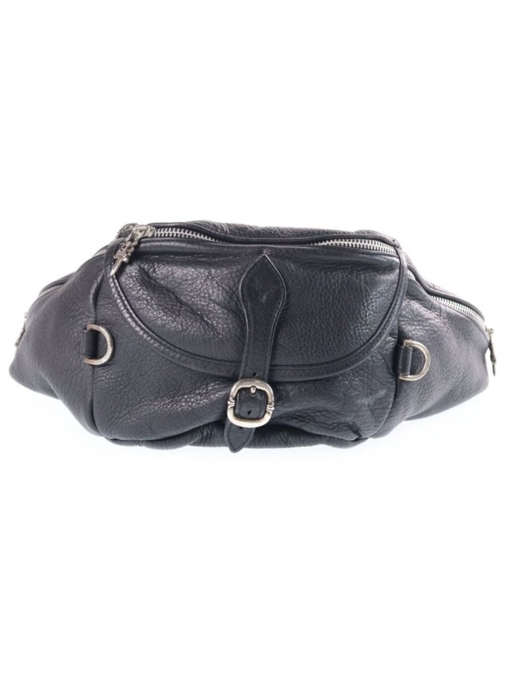Chrome Hearts 1 Snat Pack Dagger Zip Gunslinger Belt Leather Waist Bag Black